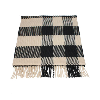 Burberry Beige Wool Scarf with check print and fringes, 100% wool, 50×202 cm, MPN 8079240, stylish accessory.