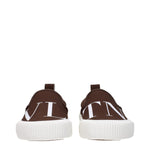 Valentino Garavani Brown Fabric Slip-On Loafers VA-9291033379081-EU40/US7