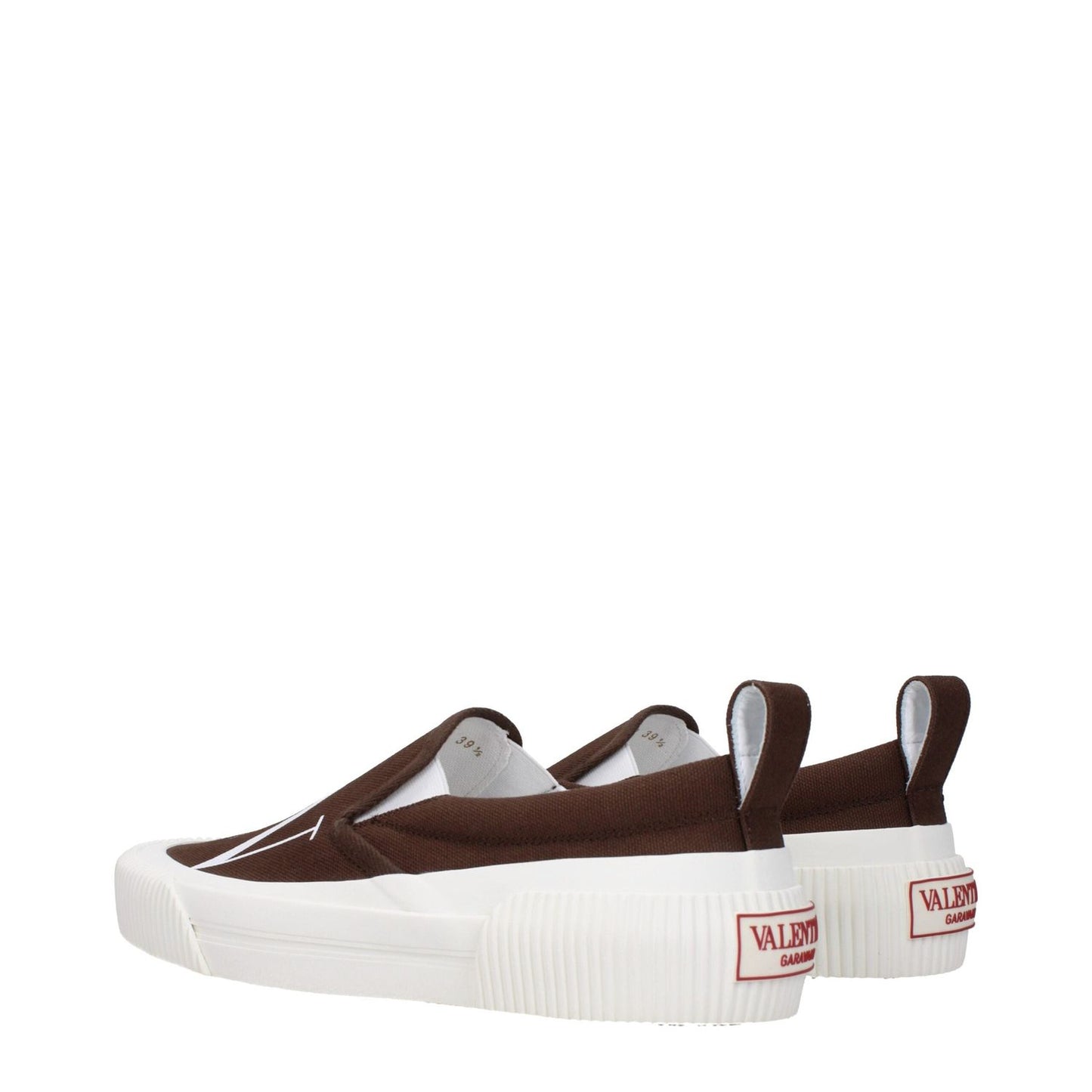 Valentino Garavani Brown Fabric Slip-On Loafers VA-9291033379081-EU40/US7