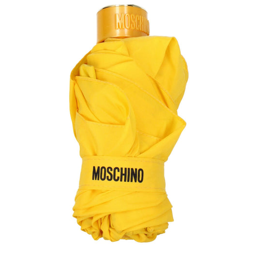 Moschino Yellow Polyester Umbrella with logo design, casual style, MPN 8351SUPERMINIU, clip closure, F81733 new collection.