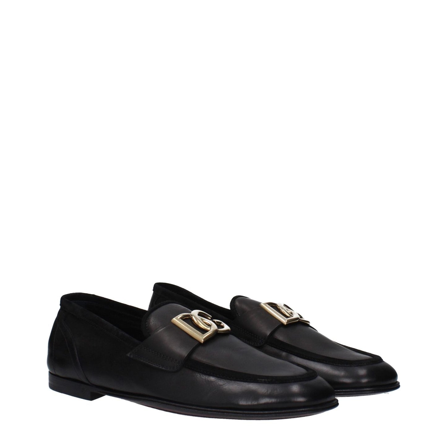 Dolce & Gabbana Black Leather Slip-On Loafers DO-14884928127241-EU40/US7