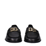 Dolce & Gabbana Black Leather Slip-On Loafers DO-14884928127241-EU40/US7
