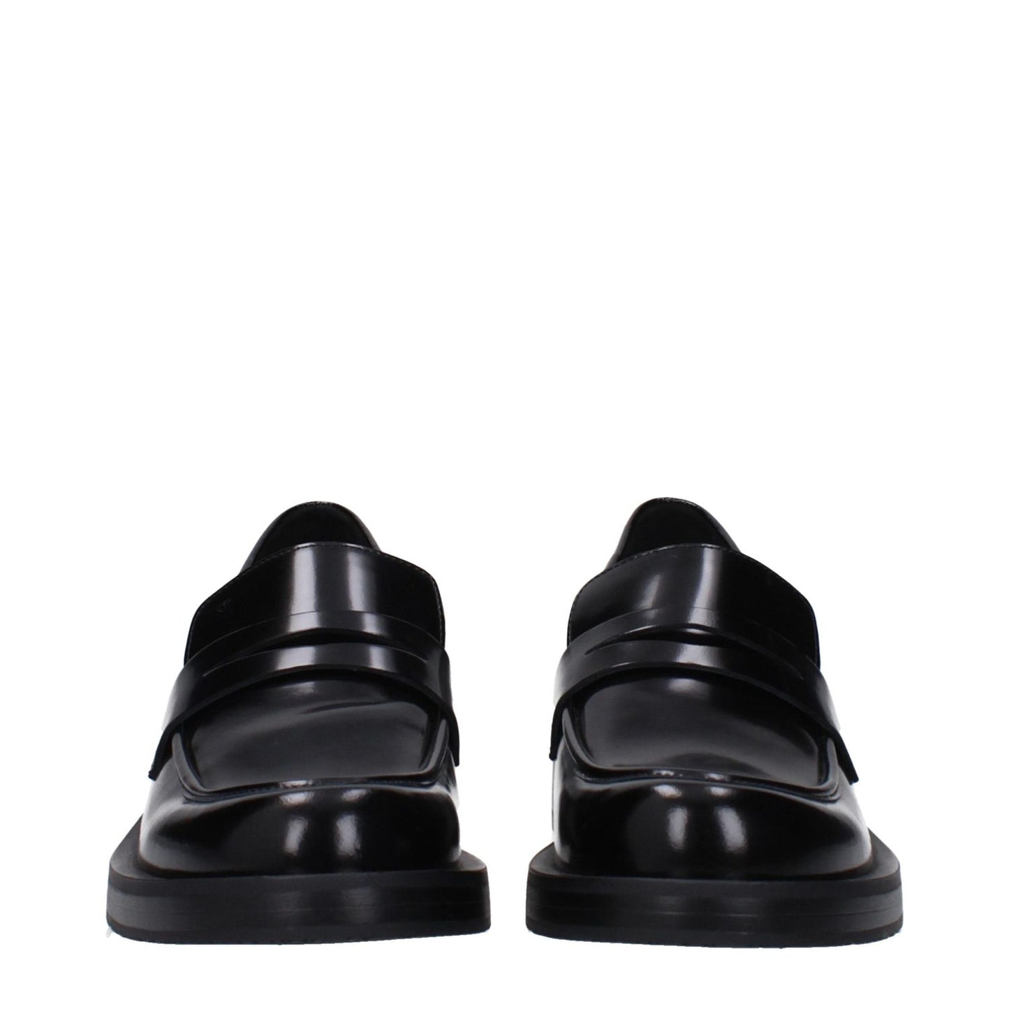 Stuart Weitzman Black Leather Slip-On Loafers