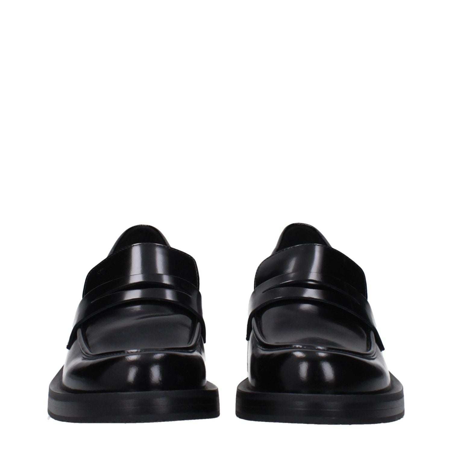 Stuart Weitzman Black Leather Slip-On Loafers