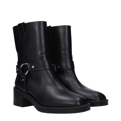 Stuart Weitzman Black Leather Ankle Boots
