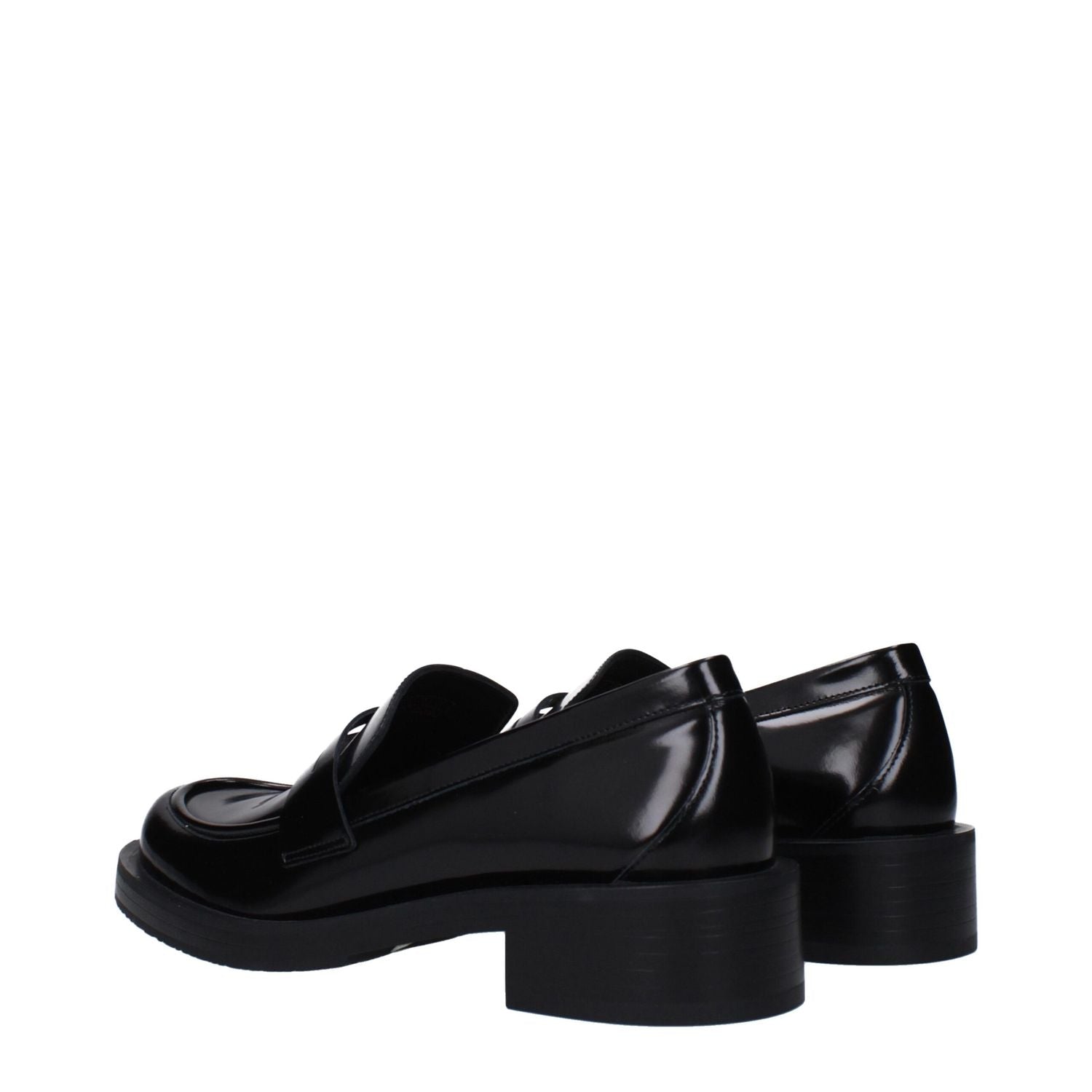 Stuart Weitzman Black Leather Slip-On Loafers