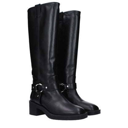 Stuart Weitzman Black Leather High Heel Boots