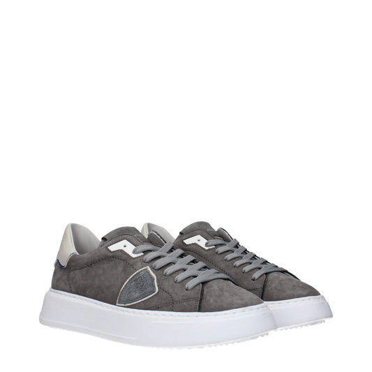 Philippe Model Gray Leather Sneakers PH-15086943273225-EU39/US6