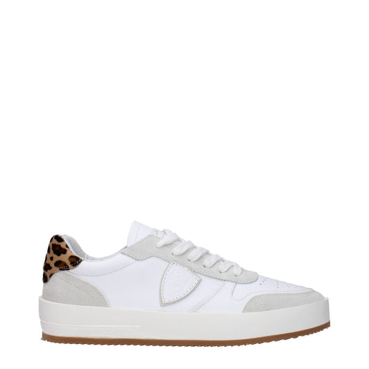 Philippe Model White Leather Low Top Sneakers