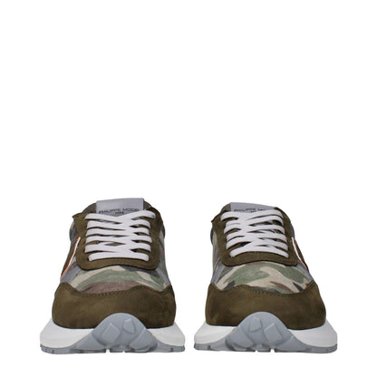 Philippe Model Green Fabric Athletic Sneakers