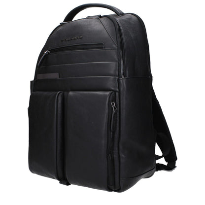 Piquadro Black Leather Backpack
