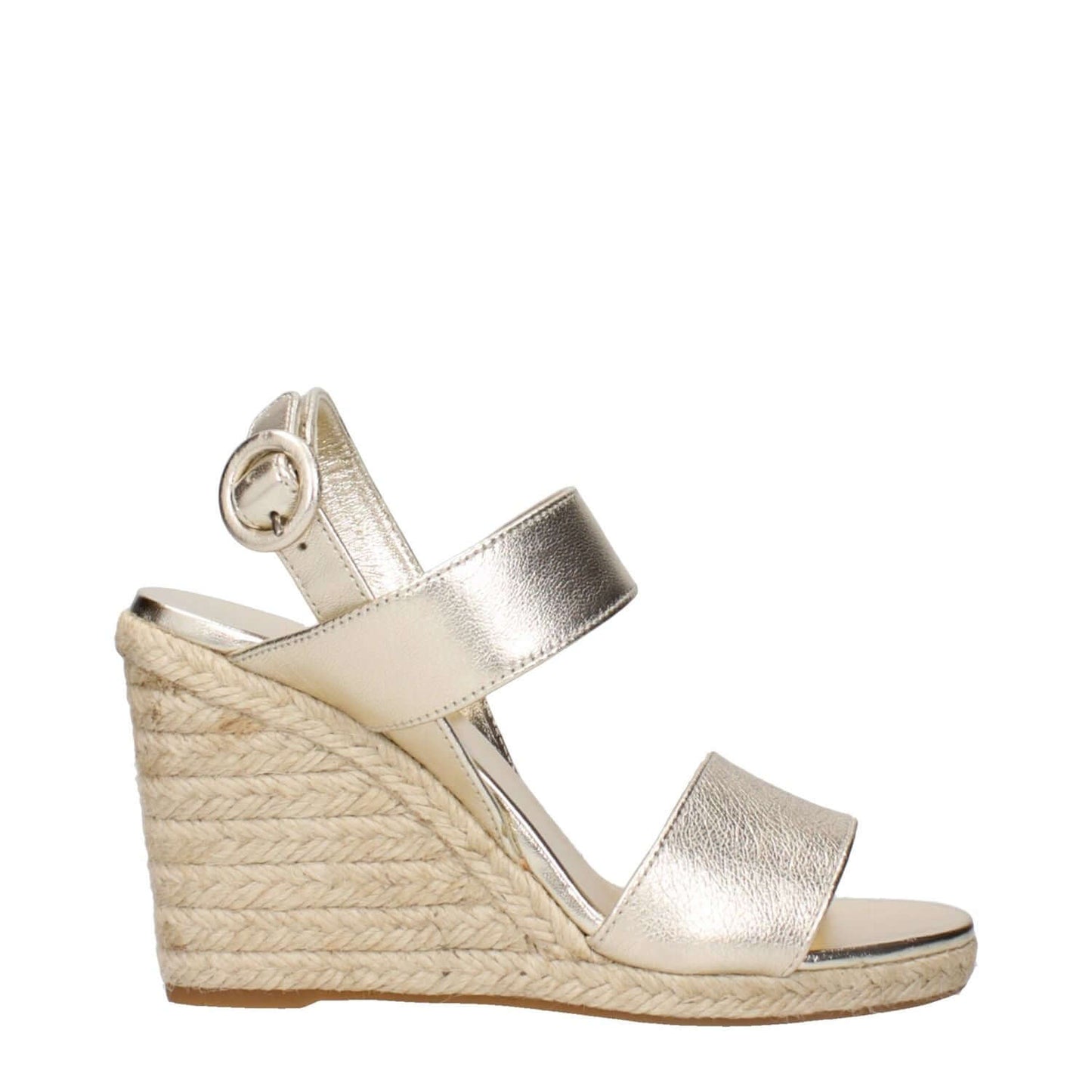 Prada Gold Leather Wedge Sandals with vintage effect, MPN 1XZ69204C095F0846.
