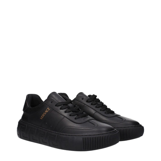 Versace Black Leather Low Tops VE-15201373061385-EU40/US7