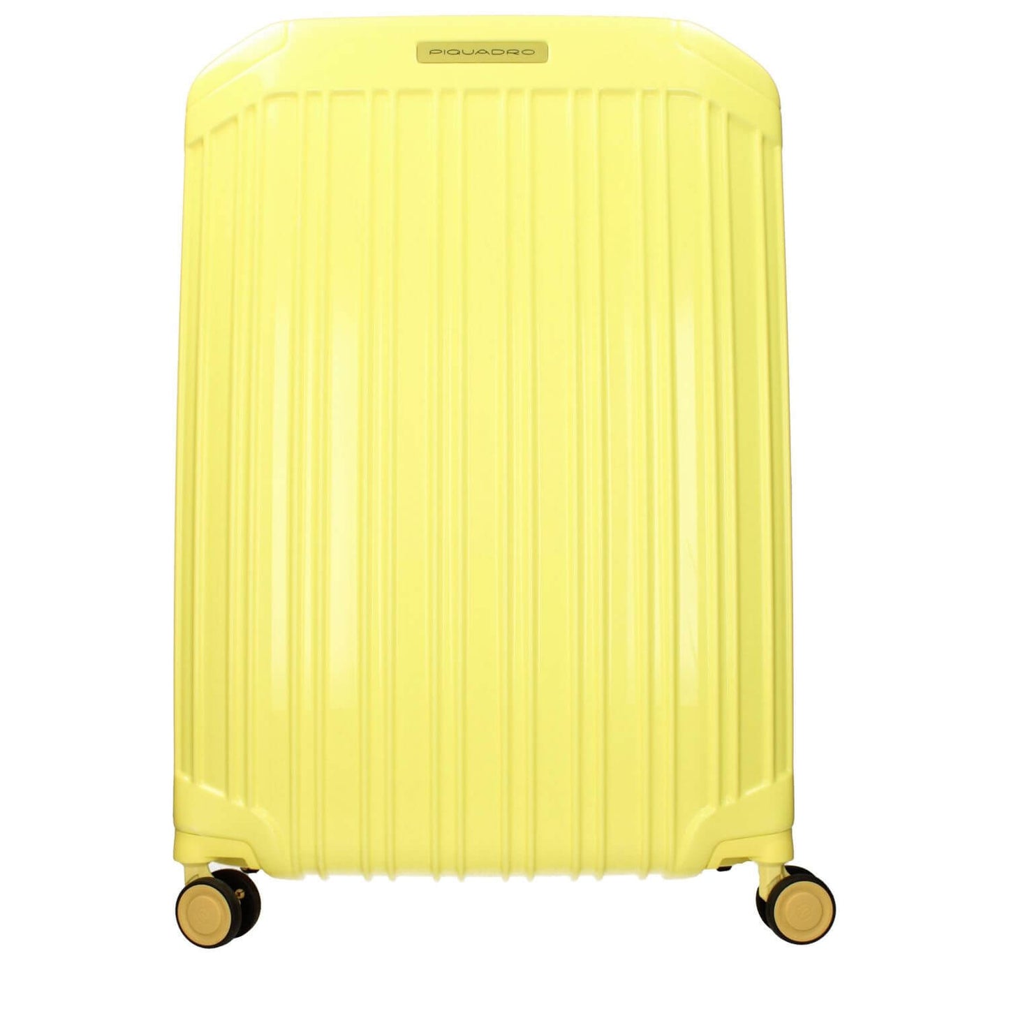 Piquadro Yellow Polycarbonate Luggage And Travel with adjustable handle and TSA closure