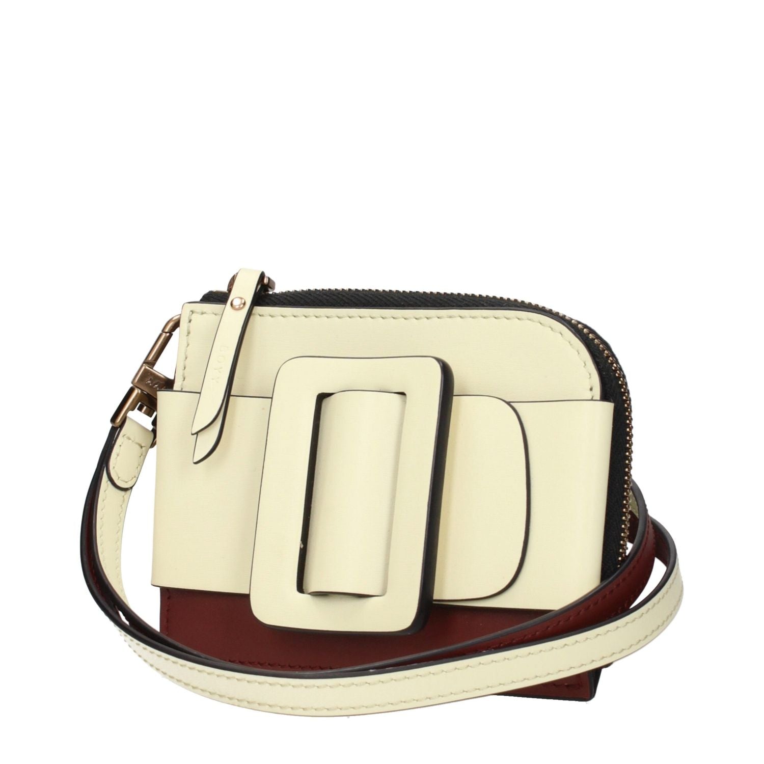 Front view with bag zipped and handles upright.