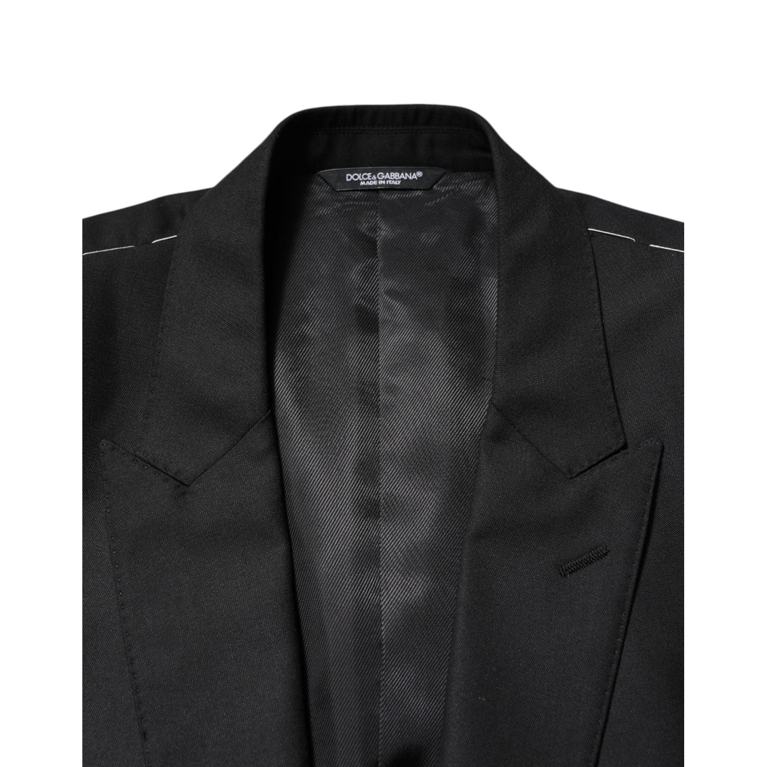 Dolce & Gabbana Black Wool Single Breasted Jacket Blazer