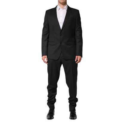 Dolce & Gabbana Dark Gray Wool Single Breasted 2 Piece Suit