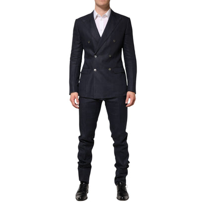 Dolce & Gabbana Dark Blue Double Breasted 2 Piece Suit