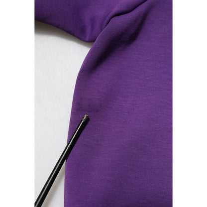 Dolce & Gabbana Purple Floral Print Cotton Long Sleeves Top