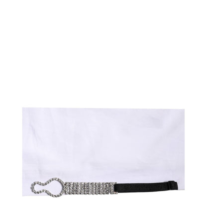 Dolce & Gabbana White Crystal Embellished Collared Shirt Top