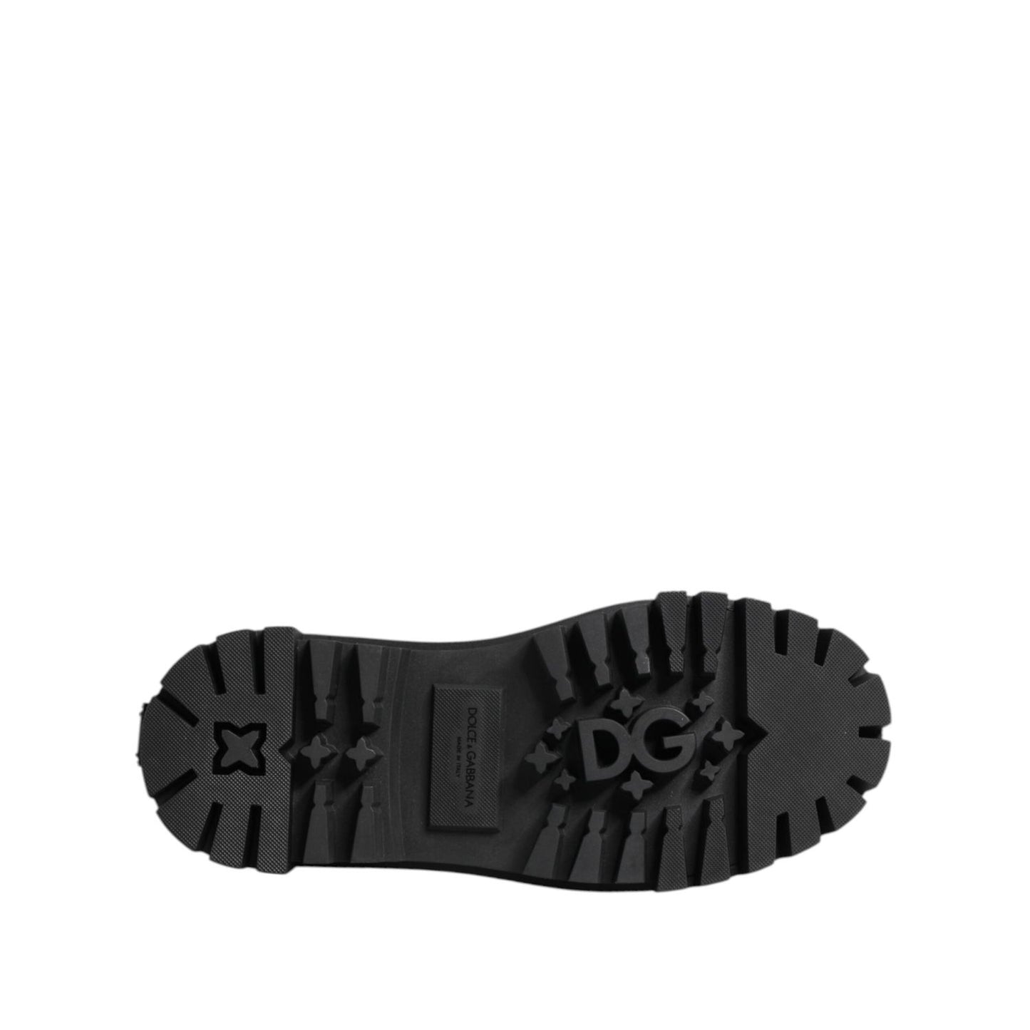 Dolce & Gabbana Black Leather Trekking Sneakers Boots Shoes