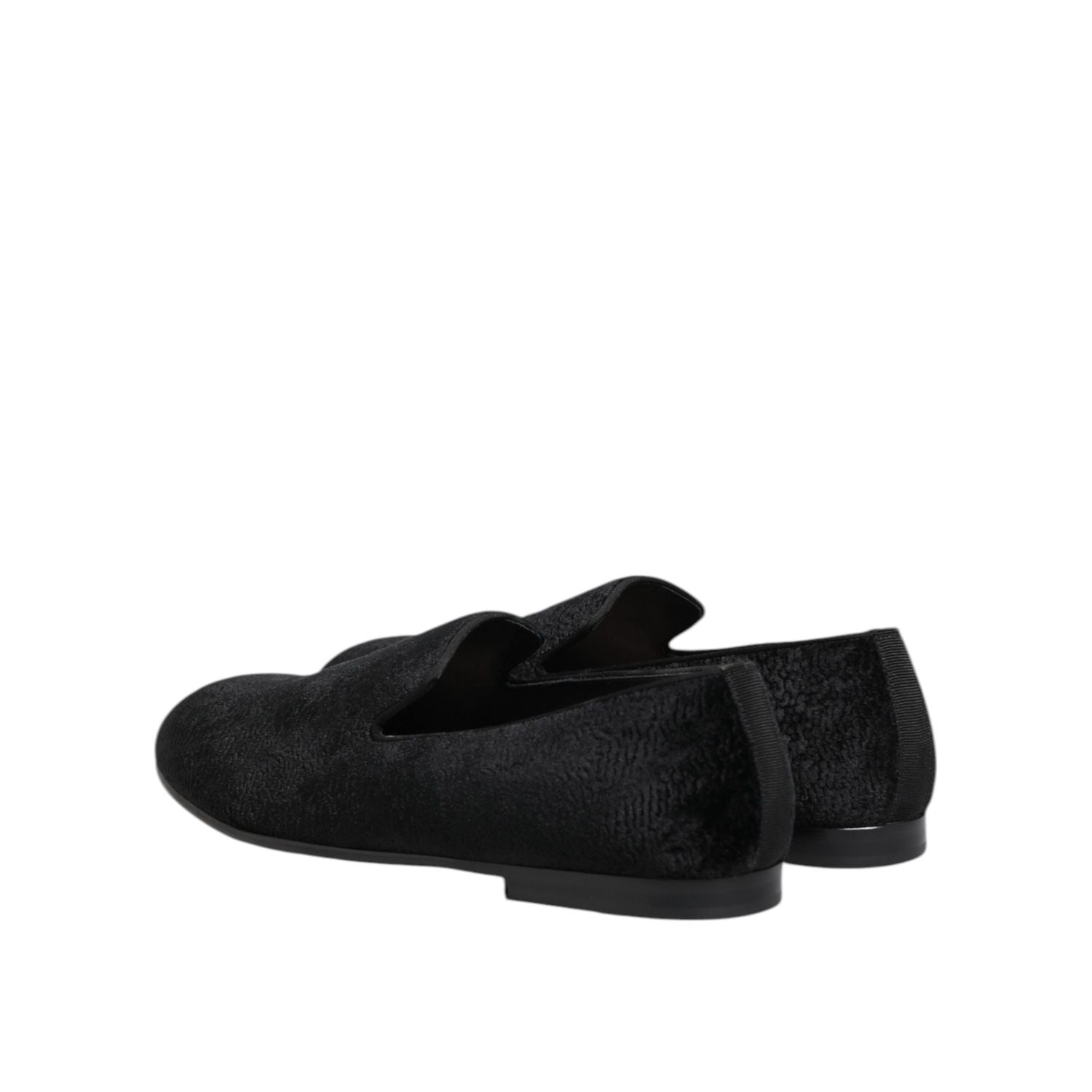 Dolce & Gabbana Black Jacquard Loafers Formal Men Dress Shoes