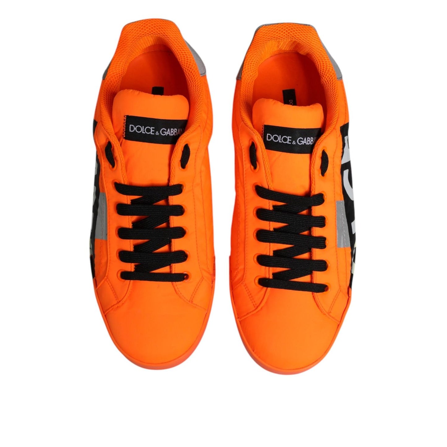 Dolce & Gabbana Orange Portofino Logo Tape Men Sneakers Shoes