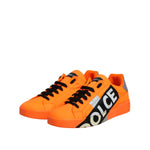 Dolce & Gabbana Orange Portofino Logo Tape Men Sneakers Shoes