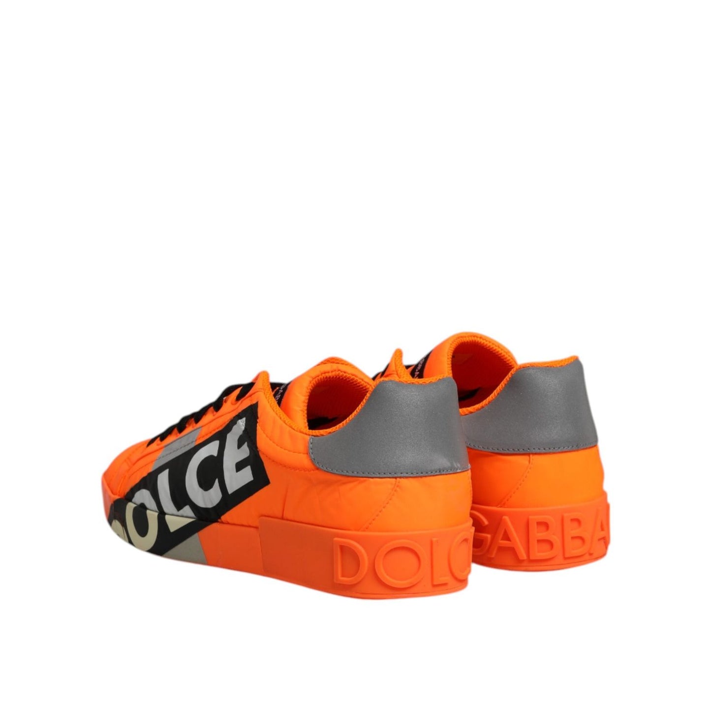 Dolce & Gabbana Orange Portofino Logo Tape Men Sneakers Shoes