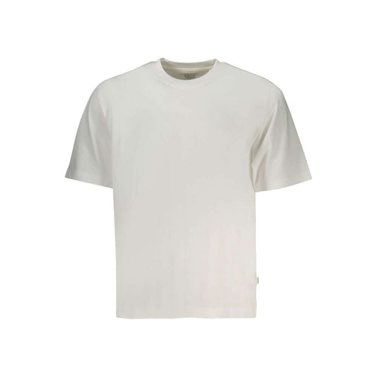 Guess Jeans White Cotton Men T-Shirt - Oversized, urban chic with embroidery logo, short sleeve, 50% organic cotton, casual style.