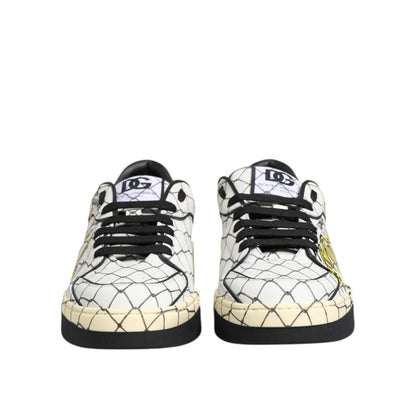 Dolce & Gabbana White Logo Print Low Top Men Sneakers Shoes