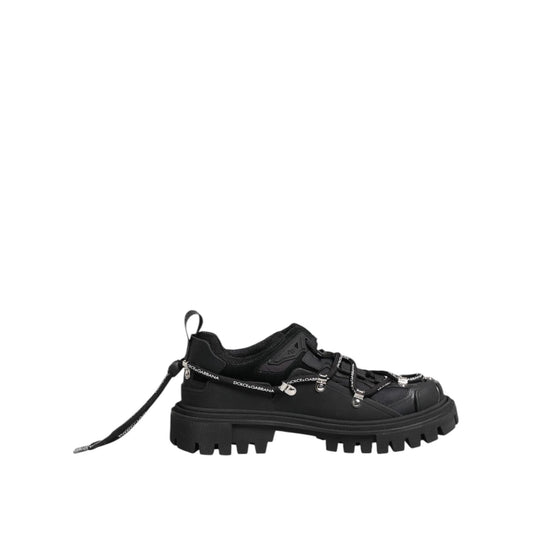 Dolce & Gabbana Black Low Top Lace Up Trekking Sneakers Shoes MV7787-39.5
