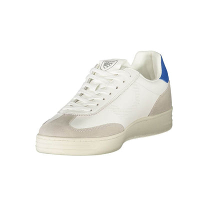 Blauer White Leather Men Sneaker