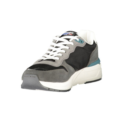 Blauer Black Leather Men Sneaker