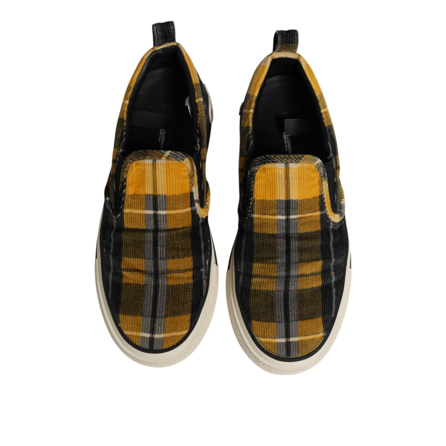Dolce & Gabbana Multicolor Portofino Tartan Check Sneakers Shoes
