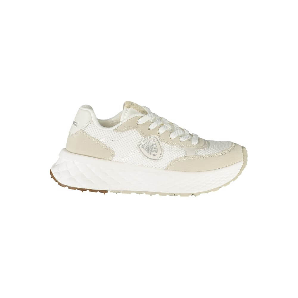 Blauer White Polyester Sneaker