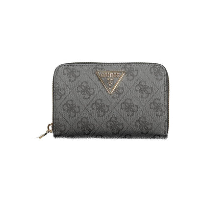 Alt Tag: Guess Jeans Black Polyethylene Women Wallet with logo and stylish design