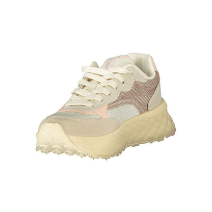 Blauer Beige Polyester Sneaker
