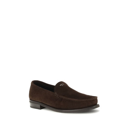 Prada Brown Calf Leather Bos Taurus Slip-On Loafers