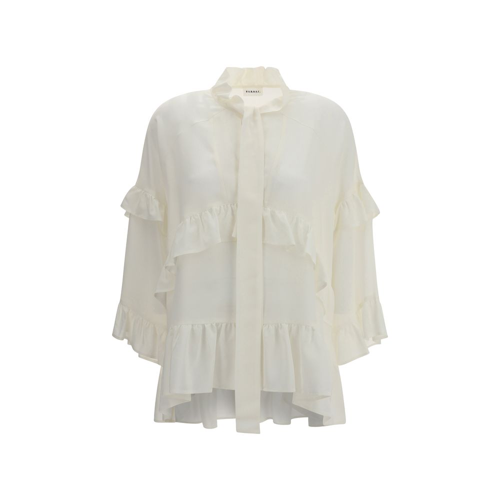 P.A.R.O.S.H. Cream Silk Blouse
