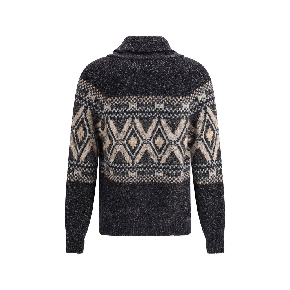 Brunello Cucinelli Black Fleece Wool Sweatshirt