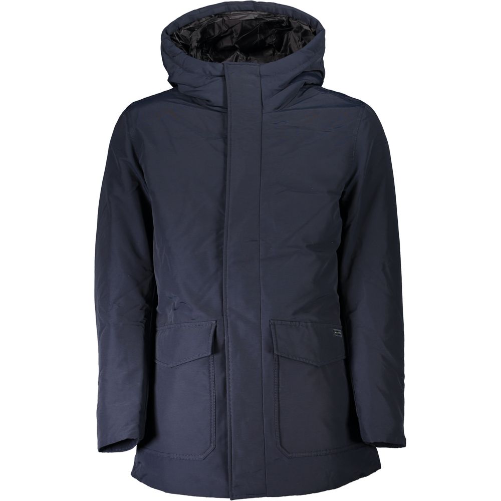 Woolrich Blue Cotton Jackets & Coat