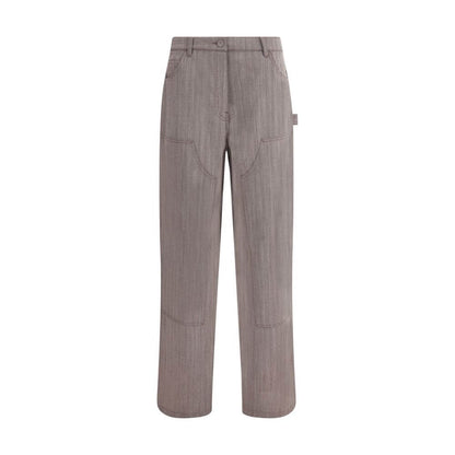 Golden Goose Brown Fleece Wool Casual Pants