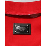 Dolce & Gabbana Red Sleeveless Logo Plaque Vest Jacket JKT41511-58