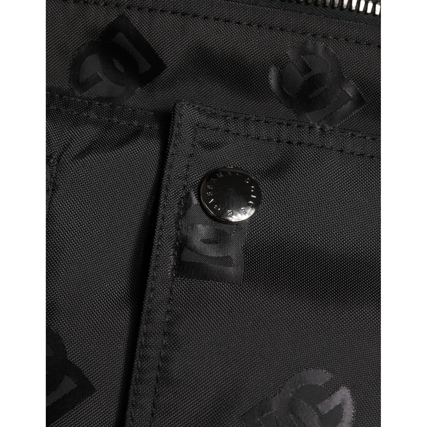 Dolce & Gabbana Black Cargo Windbraker Logo Mania Jacket