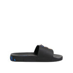 Dolce & Gabbana Black Leather Slides Flats Beachwear Shoes