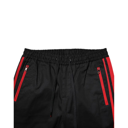 Dolce & Gabbana Red Stripe Cotton Logo Jogger Sweatpants Pants