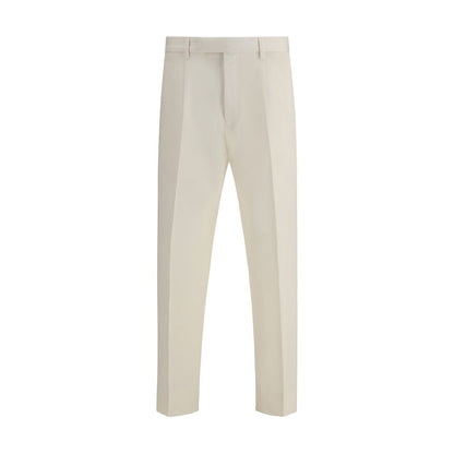 ZEGNA White Cotton Dress Pants
