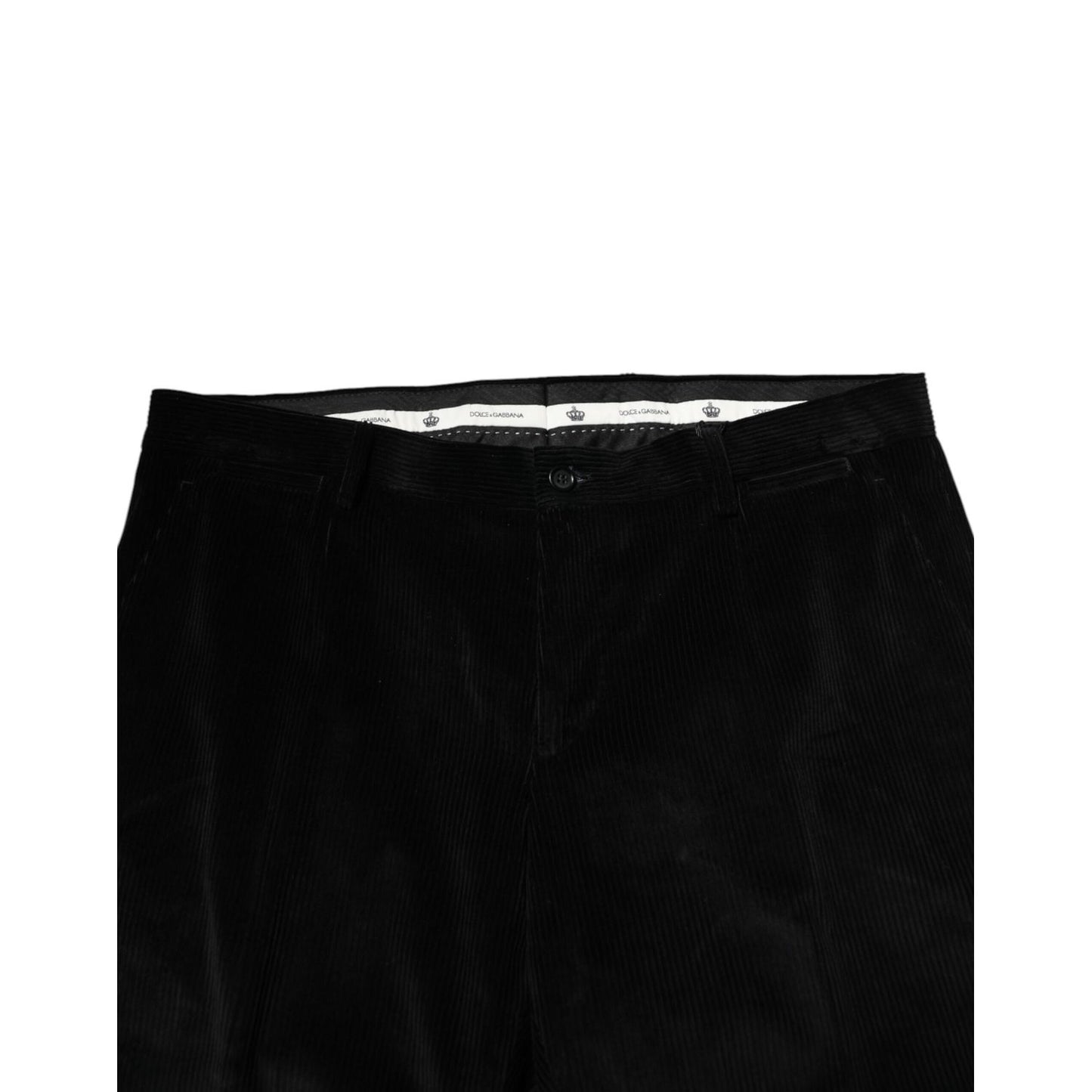 Dolce & Gabbana Black Cotton Men Dress Formal Trouser Pants