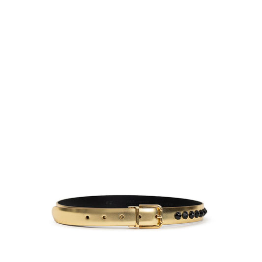 Dolce & Gabbana Gold Leather Belt DO-9584659-80 CM / 32 INCHES